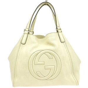 Gucci Soho Handbag Leather Ecru Leather Handbag